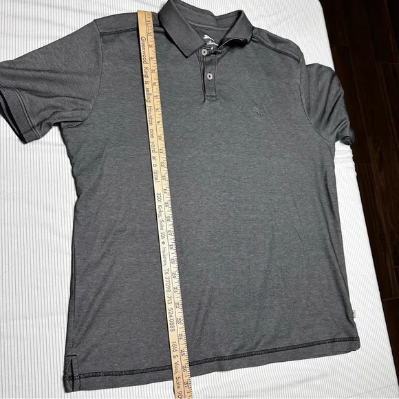 Tommy Bahama Men’s Polo Medium Gray Supima Cotton Short Sleeve Performance - Picture 5 of 9